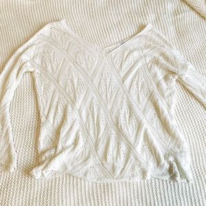 Cream bell sleeve sweater top